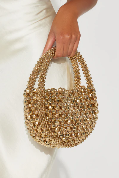 Golden Disco Doll Handbag - Gold